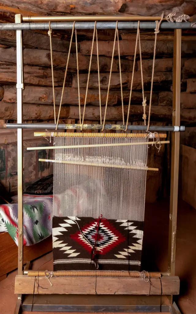 Inside an Authentic Hogan with weaving loom